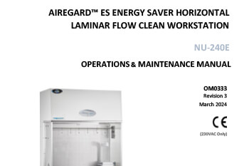 OM0333 NU-240E Laminar Flow Hood Manual